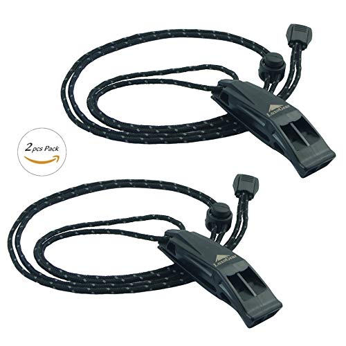 LuxoGear Emergency Whistles with Lanyard Safety Whistle Survival Shrill Loud Blast for Kayak