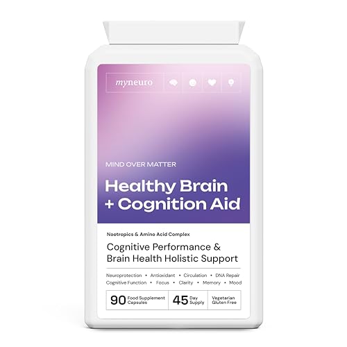 MyNeuro Cognitive Performance + Brain Health Support Supplement - 90 Capsules. Boost Brain Power. Protect Your Mind & Memory. Nootropic Complex Bacopa, Ginkgo, B Complex. Focus Clarity Mood