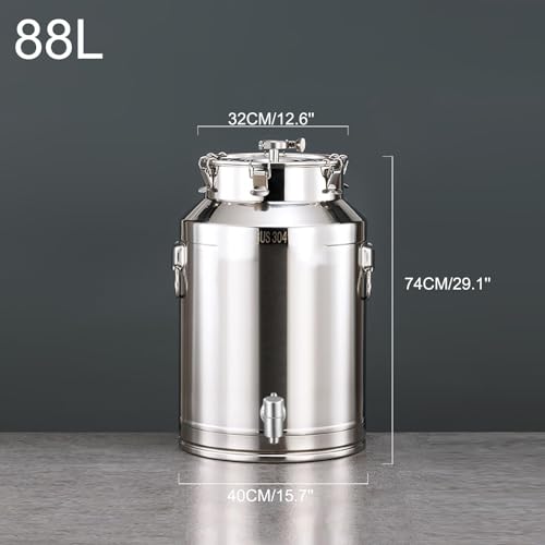 Fermentatore in acciaio inox con Airlock per birra e vino fatti in casa, secchio di stoccaggio per uso alimentare