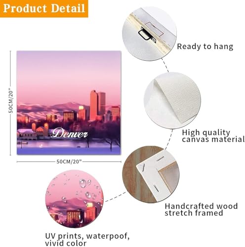 Image of SAF painting Abstract Forest Landscape Wall Art - Vibrant Multicolor Trees with Reflection - Canvas Painting for Living Room, Bedroom, or Office Decor 20 Inch x 20 Inch