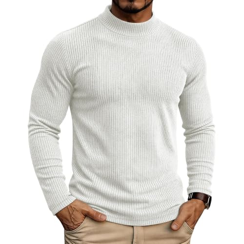 Tricot chaud homme haut de gamme manches longues couleur unie