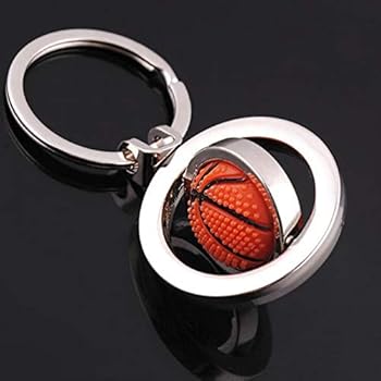 Fc Noqgn Roterende Basketbal-sleutelhanger, zilveren bal