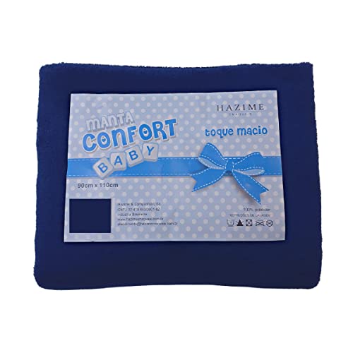 Manta Bebe De Micro Fibra Mantinha Hazime Azul Marinho