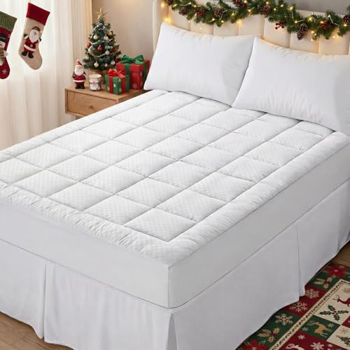 OLANLY Queen Quilted Fitted Mattress Pad – Soft Pillow Top...