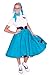 Hip Hop 50's Shop 1950s Adult 4 Piece Poodle Skirt Costume Outfit for Women with Accessories (glasses, socks, scarf) (Medium/Large, Teal)