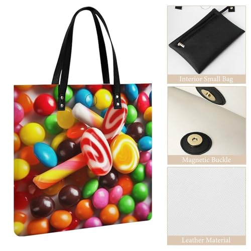 Cute French Bulldog Work Tote Bag for Women Leather Shoulder Bag with Magnetic Buckle Purse And Handbags3