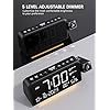 Projection Alarm Clock for Bedroom, Digital Clock with Projection on Ceiling with Night Light, Date, Temperature, Humidity, Type-C USB Charger, Snooze, Dual Alarms, Dimmer,12/24H