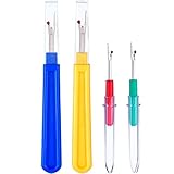 eBoot 4 Pieces Colorful Seam Ripper Plastic Handle Sewing Stitch Thread Unpicker Sewing Tools