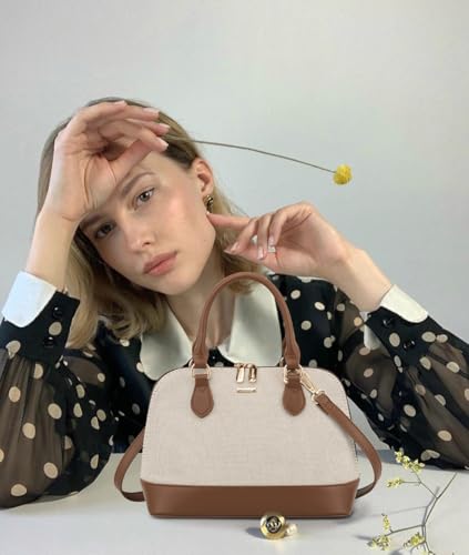 Image of LOVEVOOK Purse for Women Crossbody Bags Classic Double Zip Top Handle Dome Satchel Bag