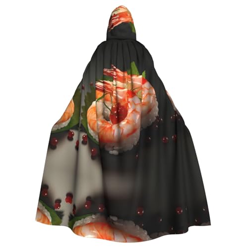 Cape à capuche longue au style crevette japonaise pour soirées et cosplay