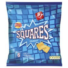 Walkers Squares Salt And Vinegar 6Pk x 4