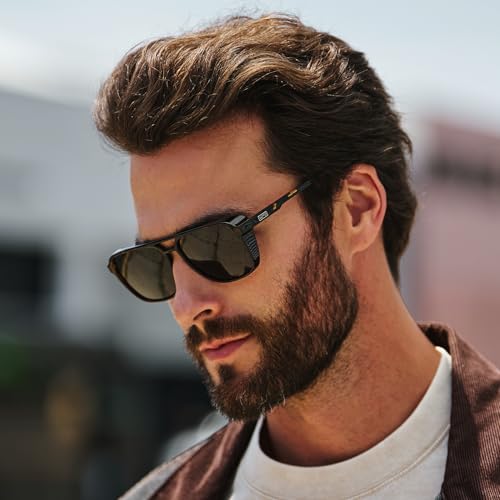 Image of WearMe Pro Harvey Men's Polarized Sunglasses, Modern Square Aviator Style