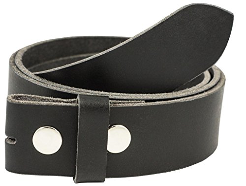 Full Grain Buffalo Solid Leather Belt Strap - Black - TBS5500-0012