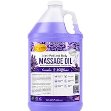 SPA REDI - Massage Oil, Lavender Wildflower, 128 Oz Professional Pedicure, Manicure, Full Body Massage Therapy, with Almond Oil, Cotton Seed Oil, Sunflower Oil, Avocado Oil, Essential Oils, Vitamin E