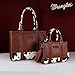 Wrangler Cow Print Tote Handbag and Bifold Credit Card Wallet Set