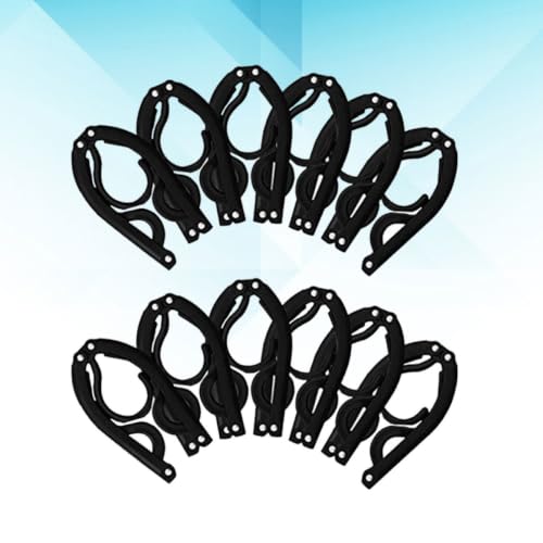 TOPPERFUN 12pcs Portable Folding Clothes Hangers Black Plastic Anti-Slip Space-Saving Drying Rack for Travel and Business Trip, Lightweight Foldable Hangers for Adults and Random Color by TOPPERFUN - Used condition - Image 7