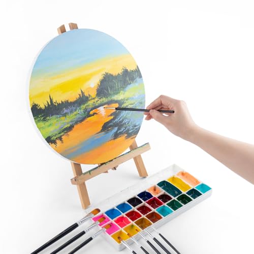 Transon Synthetic Filbert Paint Brush Set 10pcs for Acrylic Watercolor Gouache Art Painting and Body Craft Painting