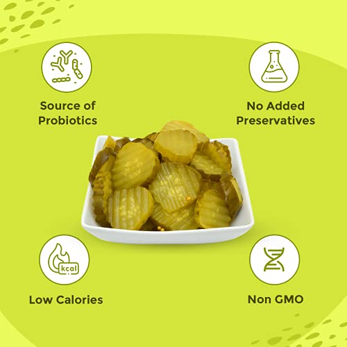 Neo Burger Chips 350g I 100% Plant Based I Low Fat Sweet and Salty Gherkin Slices, Ready to Eat I Make Burger, Sandwich & Salads (Pack of 1)