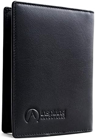 Inspiring Adventures Luxury Passport and Vaccine Card Holder, Credit Card Holder | RFID Blocking Bifold Wallet | Slim and Minimalist Design | Includes Unique Gift Box | For Men and Women | 4 inches x 5.5 inches