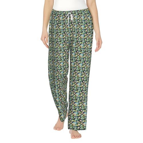 Pantalon de pyjama fluide contre le froid : confort d'intérieur imprimé lys