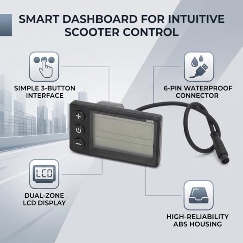 RiToEasysports Computadora de Bicicleta Odómetro LCD S866 Panel de Control con Conector de 6 Pines para Bicicleta Eléctrica miniatura 6