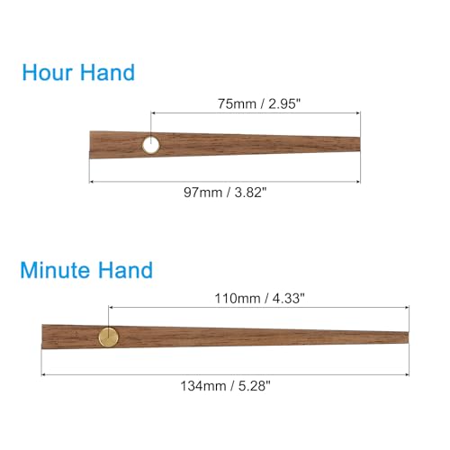 Replacement Clock Hands Kit, 5 Set Wooden Wall Clock Hands Parts, Brown 14 Inch - Picture 11 of 11