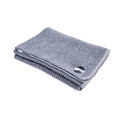 HandLove 100% Merino Wool Knitt Scarf, Cashmere Feel, Stylish Solid Colored Winter Scarf, 70 x 12inch, for Women, Wife, Dad, Couple, Friend, Mother’s Day Gift, Grey