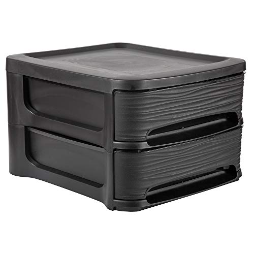 Tour de rangement STONE Eda noir dans votre bureau pour classer vos documents