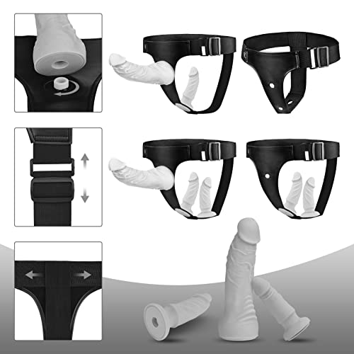 Harness Strap-On Vibration Realistic Dildos - Adjustable Strapless Strap-On Dildos With 10 Modes & 3 Dildos Silicone Anal G-Spot Stimulation Sex Toys For Women Couples Lesbian | Remote Control #TOP4