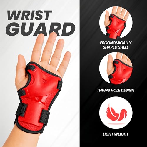 Image of Jaspo SX 4 Protective Set Suitable for Age Group Upto 12 Years Old (Red, Large)