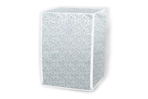 Image of Stylista PVC Waterproof Washing Machine Cover Compatible for IFB 10 KG Fully-Automatic Front Loading Executive Plus MXC 1014, Waterproof and Dustproof, Floral Pattern Bright Grey