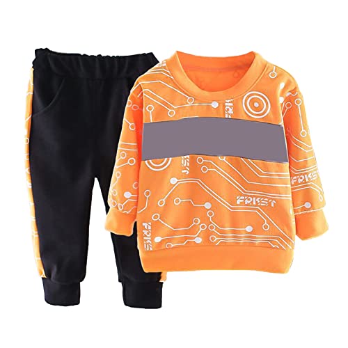 Conjunto de moletom infantil pulôver para meninos estampa de letras macias e ecológicas 2 peças para