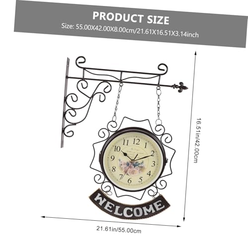 Horloge double face suspendue silencieuse pour déco de salon - 3