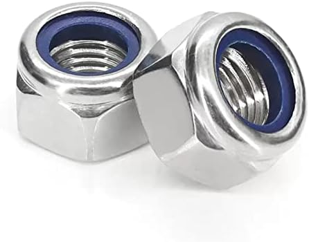 M8-1.25 Nylon Insert Lock Nuts, Stainless Steel 304 (18-8) Lock Nuts with Nylon Insert, 25pcs
