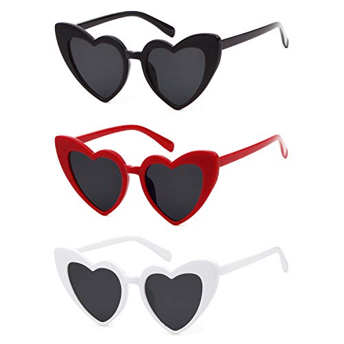 ADEWU Occhiali da sole a forma di cuore da donna