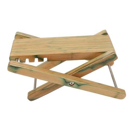 TOVINANNA Acoustic Guitar Footstool Adjustable Height Solid Wood Folding Stool for Music Practice