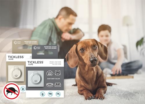 Tickless Home Ultraschall Plug-in Zecken Floh- und Milbenabwehr für Hausstaub grau