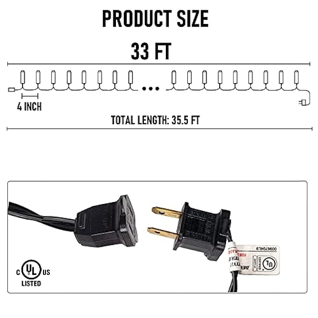 Dazzle Bright Purple & Orange Halloween 33FT 100 LED String Lights, Waterproof Connectable String Lights, Plug in Halloween Decorations for Party Garden Yard Indoor Outdoor