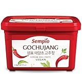 SEMPIO Vegan Gochujang - Mild Heat Korean Red Chili Pepper Paste: Spicy Sweet Savory Paste, Traditional Fermented Condiment for Cooking, Marinades, Dips, Halal Certified (6.2lbs/2.8kg)
