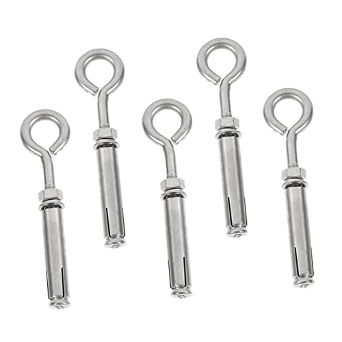 STOBAZA Stainless Steel Manhole Cover Expansion Hooks 5pcs Lifting Ring Screws Closed Ring Design