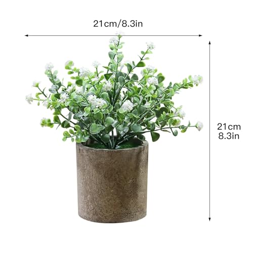 Image of Artificial White Stonepot Breath Flower Indoor Outdoor Plant Lifelike Beauty,Ideal for Home Decor, No Maintenance Required, Perfect for Weddings, Home Decor, Office, Events, and Gifts