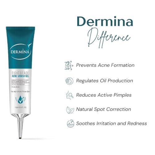 Image of Optima Dermina Fight & Fade Acne Vanish Gel, Acne Gel Contains 5% Lactosome, Niacinamide & 3% Glycolic Acid with Aloevera Exract for Oily and Acne Prone Skin for Women (Pack of 1)
