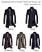 Mordenmiss Men's French Woolen Coat Business Down Jacket Trench Topcoat Black L