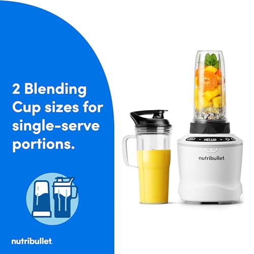 nutribullet SmartSense Blender Combo, 1400W, 64oz Pitcher, 32oz & 24oz Cups, 5-Speed, Smoothies, Ice and Frozen Fruit, Nut Milk, Soup, Matte White, NBF50700AW - image 8