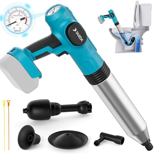 Anztek Akku Abflussreiniger Kompatibel für Makita 18V Akku,Rohrreinigerfür die Küche,Spülbecken für unglaublich schnelle und effektive Toiletten Badewannen Dusch mit 4 Saugern(ohne Batterie)