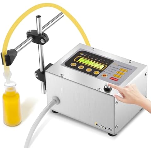 Moonshan Liquid Filling Machine 2-118 Oz Bottle Filler Machine with Anti-Dripping Nozzle Diaphragm Pump Digital Control for Cosmetic Water, Wine, Makeup Remover GFK-160A Cover