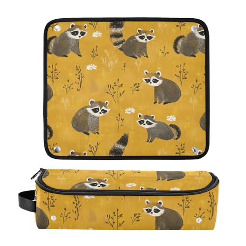 Cute Animals organizador y estera resistente al calor 2 en 1 para herramientas de cabello amarillo miniatura 3