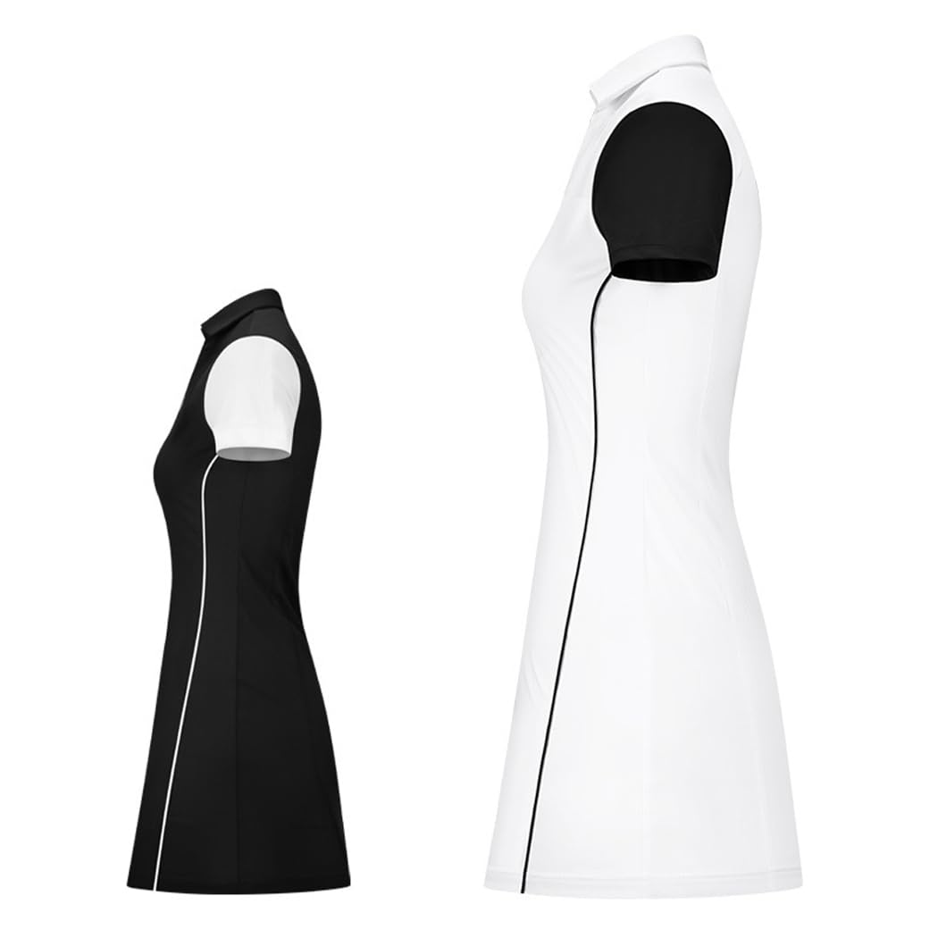 LANGWEI Femmes Été Mini Robe Col en V Décontracté Entraînement Tennis Athlétique Onesie Golf Robes