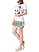 VENTELAN Women Pajama Set Cute Animal Pattern Short Sleeve Casual Shorts Sleepwear, White, X-Small(USA Size:0-2)