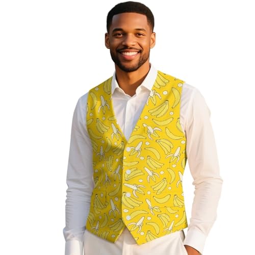 Men's Casual Dress Vest Slim Fit Sleeveless Jacket Suit Vest with Pockets V Neck 4 Buttons Waistcoat for Men